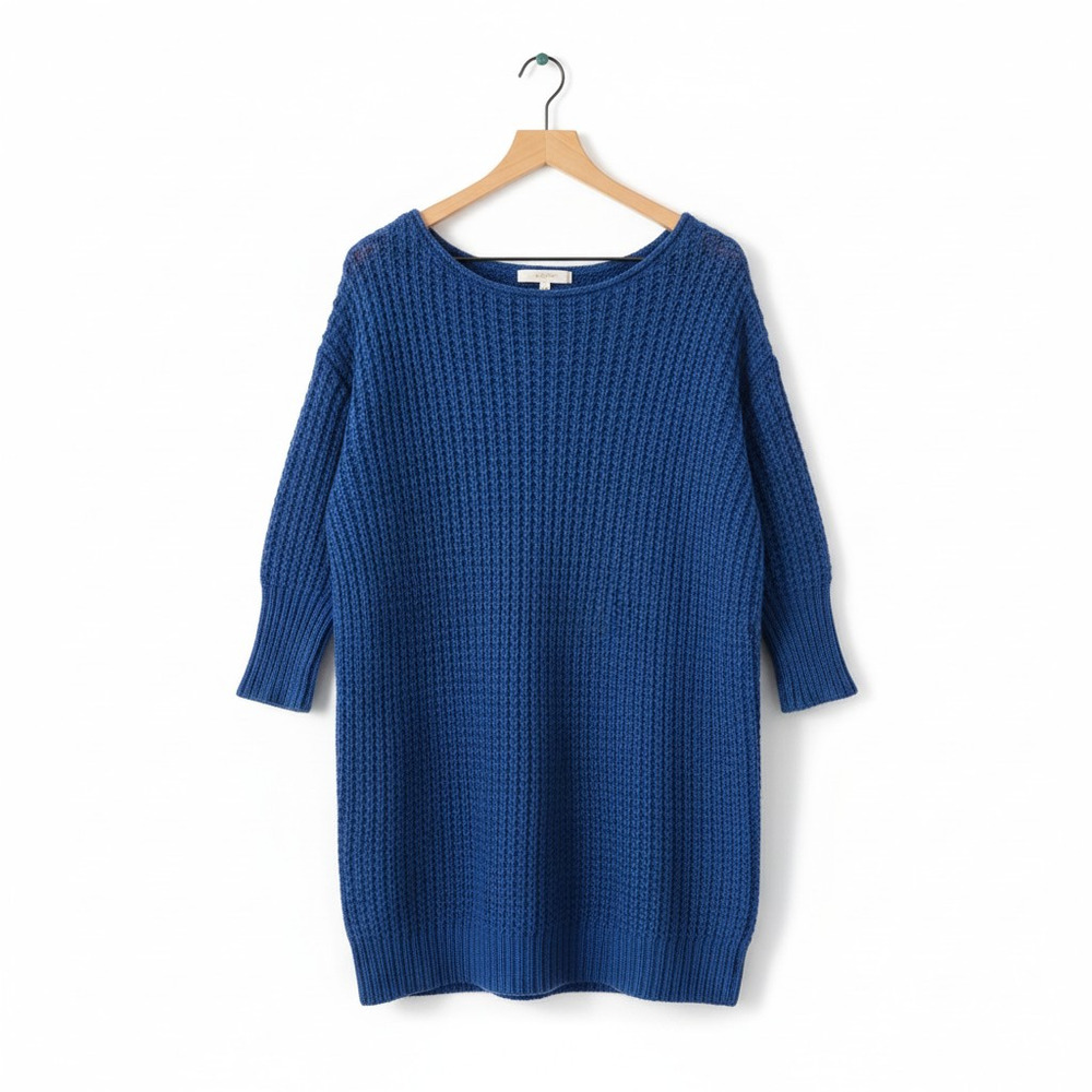 Acne Studios Sweden Blue Cotton Chunky Knit Sweater Dress Tunic Size Small